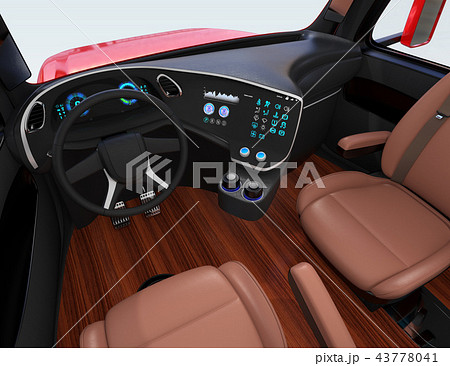 電動トラックのインテリアイメージ。デジタルインパネとタッチディスプレイが備えている 電動トラックのインテリアイメージ。デジタルインパネとタッチディスプレイが備えている 43778041