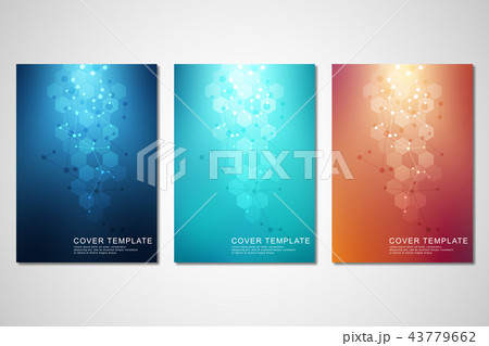 Vector covers or brochure for medicine, science and digital technology. Geometric abstract Vector covers or brochure for medicine, science and digital technology. Geometric abstract 43779662