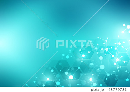 Molecular structure background and communication. Abstract background with molecule DNA and neural 43779781