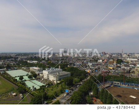 ドローンで上空から撮影した「立川市の街並み」(東京都立川市) ドローンで上空から撮影した「立川市の街並み」(東京都立川市) 43780442