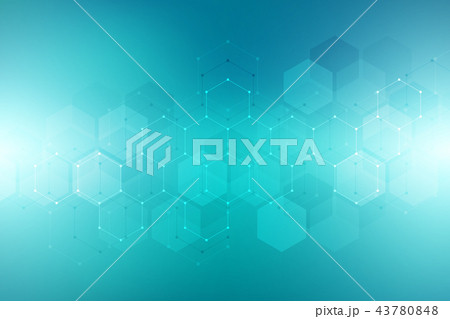 Medical background from hexagons. Geometric elements of design for modern communications, medicine 43780848