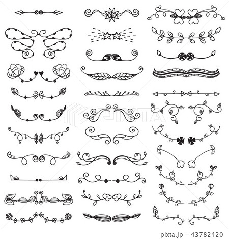 Ornamental lines and stripes doodle vector 43782420
