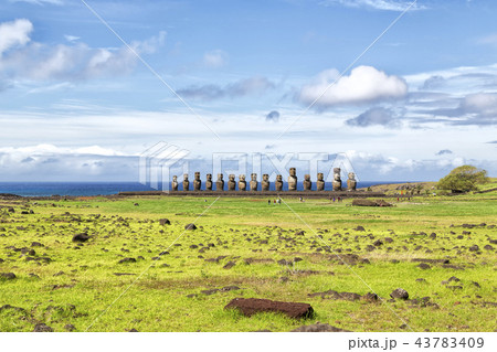 in chile  the antique and mysteriuos  statue 43783409