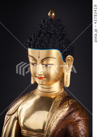 Gilded head of Buddha. 43783419