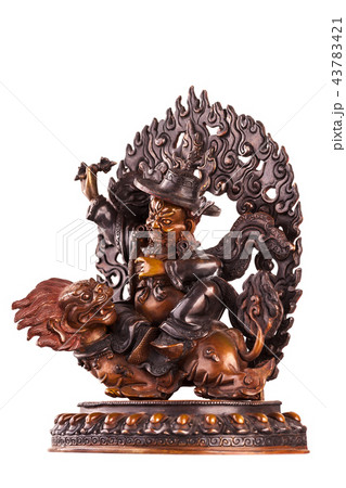 Vadzhrasadkhu astride a snow lion. Vadzhrasadkhu astride a snow lion. 43783421