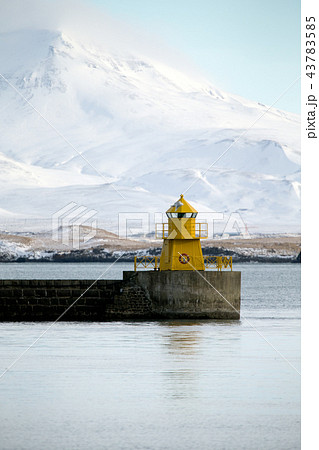 Yellow lighthouse  in Reykjavik 43783585