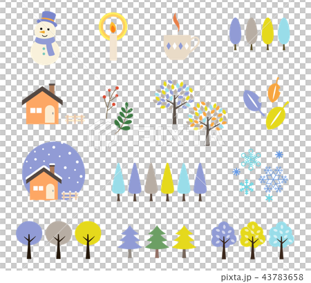 冬天風景例證集合 冬天風景例證集合 43783658