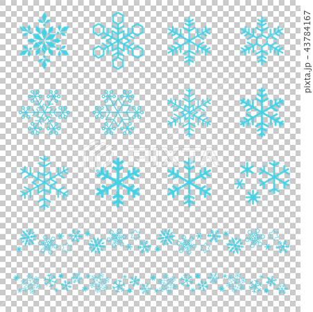 雪の結晶｜アイコンとボーダーのセット 43784167