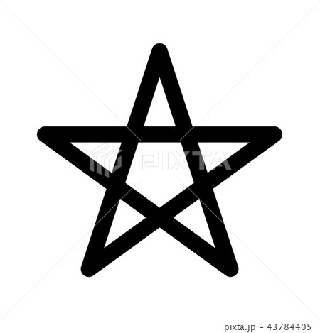 Pentagram sign - five-pointed star. Magical symbol of faith. Simple flat black illustration with Pentagram sign - five-pointed star. Magical symbol of faith. Simple flat black illustration with 43784405
