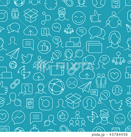Different network app icons vector pattern 43784456