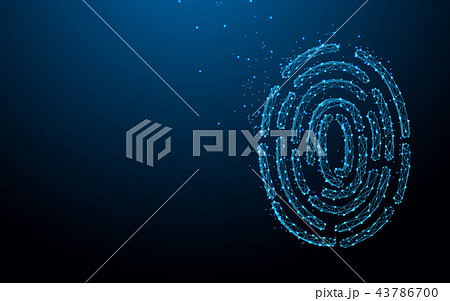 Finger print form lines and particle style design 43786700