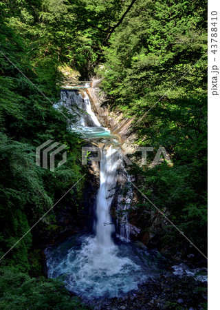 山梨県山梨市　夏の西沢渓谷　七ツ釜五段ノ滝 43788410