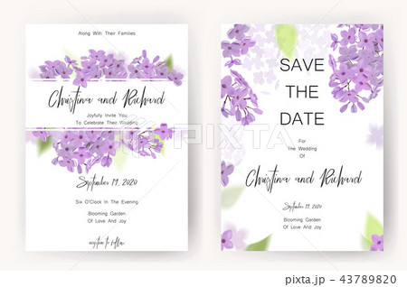 Save the date card, wedding invitation, greeting card with beautiful flowers and letters 43789820
