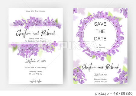 Save the date card, wedding invitation, greeting card with beautiful flowers and letters 43789830