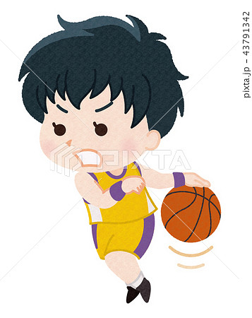 バスケットボール選手 女性のイラスト素材