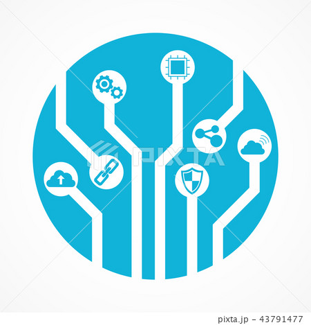 Circuit board integration , Technology icon Circuit board integration , Technology icon 43791477