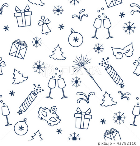 Seamless pattern with new year symbols Seamless pattern with new year symbols 43792110