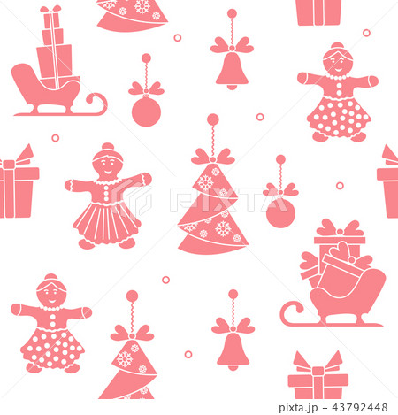 Seamless pattern with christmas, new year symbols Seamless pattern with christmas, new year symbols 43792448