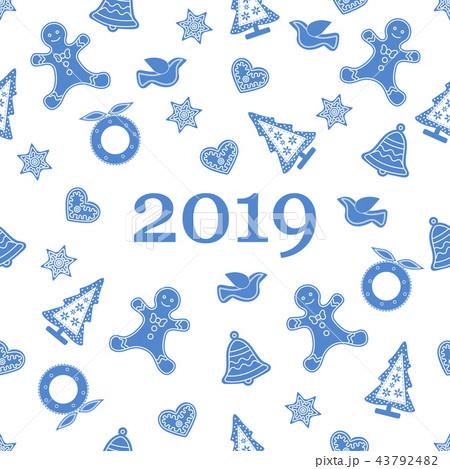 Seamless pattern with christmas, new year symbols Seamless pattern with christmas, new year symbols 43792482
