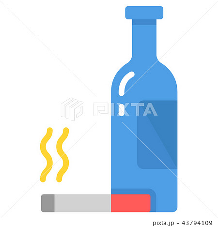 Alcoholism addict flat illustration 43794109