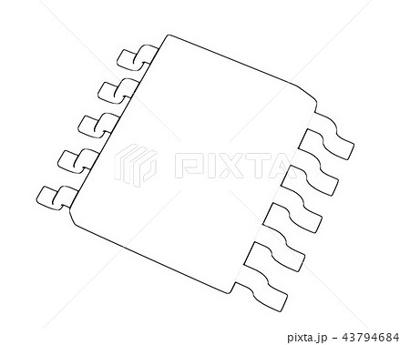 Electrionic Circuit Chip Package SSOP 3d illustration sketch outline Electrionic Circuit Chip Package SSOP 3d illustration sketch outline 43794684