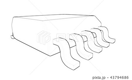 Electrionic Circuit Chip Package SSOP 3d illustration sketch outline Electrionic Circuit Chip Package SSOP 3d illustration sketch outline 43794686