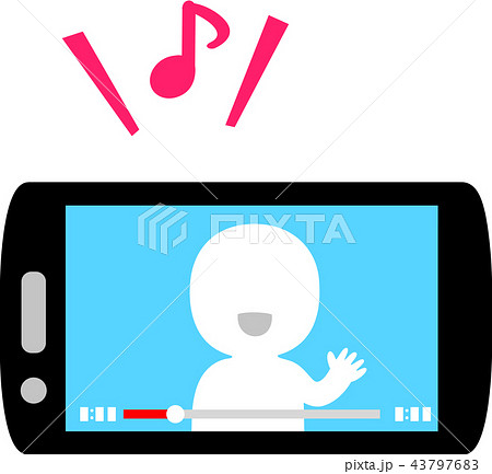 スマートフォンでの動画鑑賞 横向き のイラスト素材 43797683 Pixta