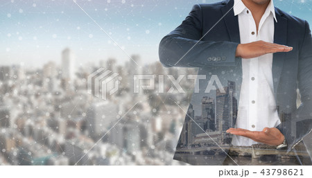 Businessman open hand for your text. Businessman open hand for your text. 43798621