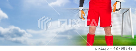 Soccer goalkeeper in goal with transition Soccer goalkeeper in goal with transition 43799248