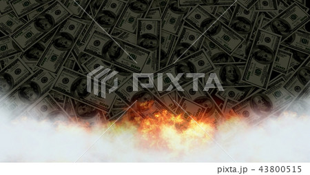 Dollar money notes burning in fire Dollar money notes burning in fire 43800515