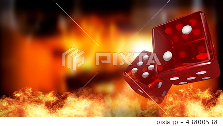 Red dice with burning fire Red dice with burning fire 43800538