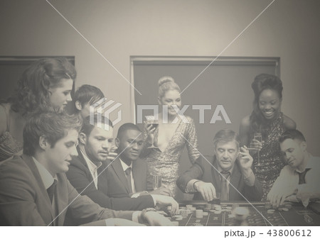 Group of people in casino 43800612