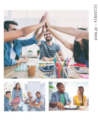 Teamwork meeting collage Teamwork meeting collage 43800725