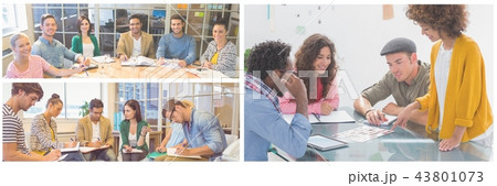 Teamwork meeting collage Teamwork meeting collage 43801073