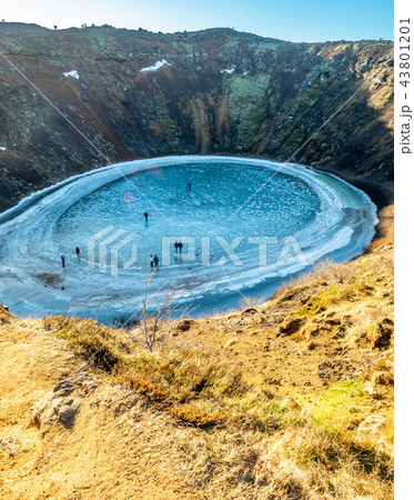 Kerid  crater in winter season, Iceland 43801201
