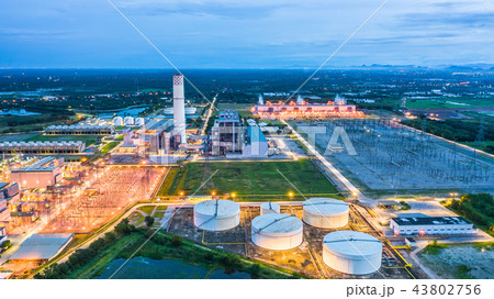 Aerial view power plant,Combined cycle power plant 43802756