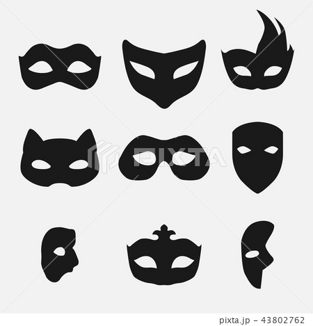 masks silhouette in black vector 43802762