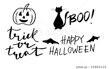 Happy halloween. Hand drawn creative calligraphy Happy halloween. Hand drawn creative calligraphy 43804124