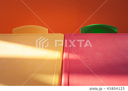 Colorful chair and desk in kids room. Colorful chair and desk in kids room. 43804125
