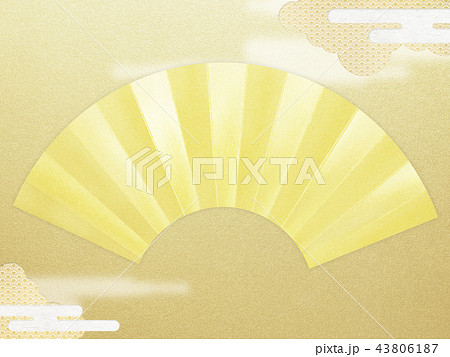 和-背景-金箔-雲-霞-扇 43806187