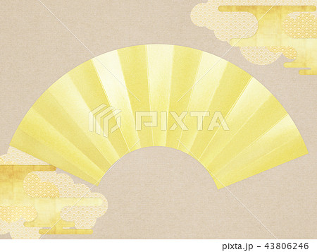 和-背景-金箔-雲-霞-扇 43806246