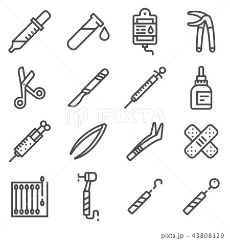 Vector line Medical Equipment and Supplies Icons 43808129