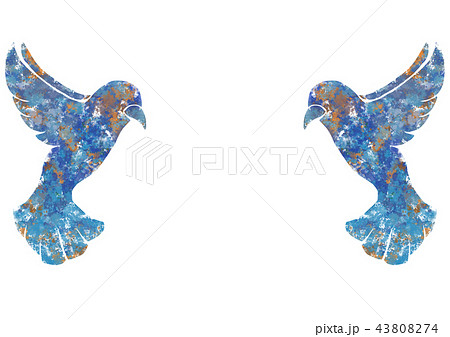 羽ばたく鳥 ステンシル風のイラスト素材 43808274 Pixta