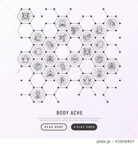 Body aches concept in honeycombs Body aches concept in honeycombs 43808807