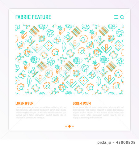 Fabric feature concept with thin line icons 43808808