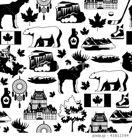 Canada Seamless Pattern のイラスト素材