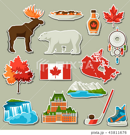 Canada Sticker Icons Set のイラスト素材
