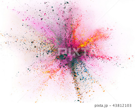 Colored powder explosion isolated on white background. Colored powder explosion isolated on white background. 43812103