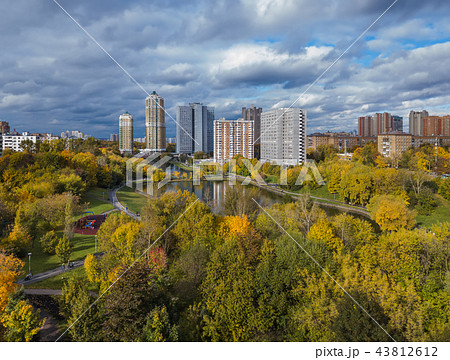 Houses in Moscow Russia - aerial view 43812612