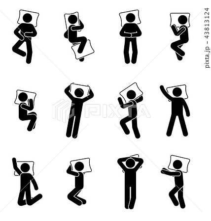 Stick Figure Man Sleeping Icon Setのイラスト素材 Stick Figure Man Sleeping Icon Setのイラスト素材